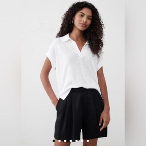 Banana Republic Johnny Collar shirt in White